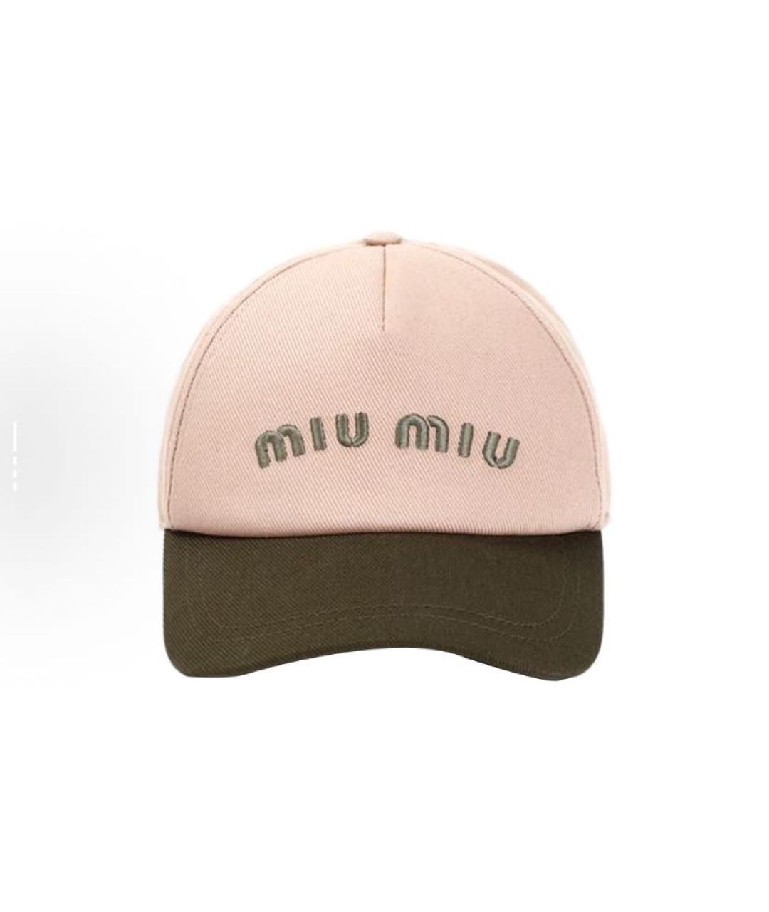 MIU MIU Розовая хлопковая кепка, фото 4