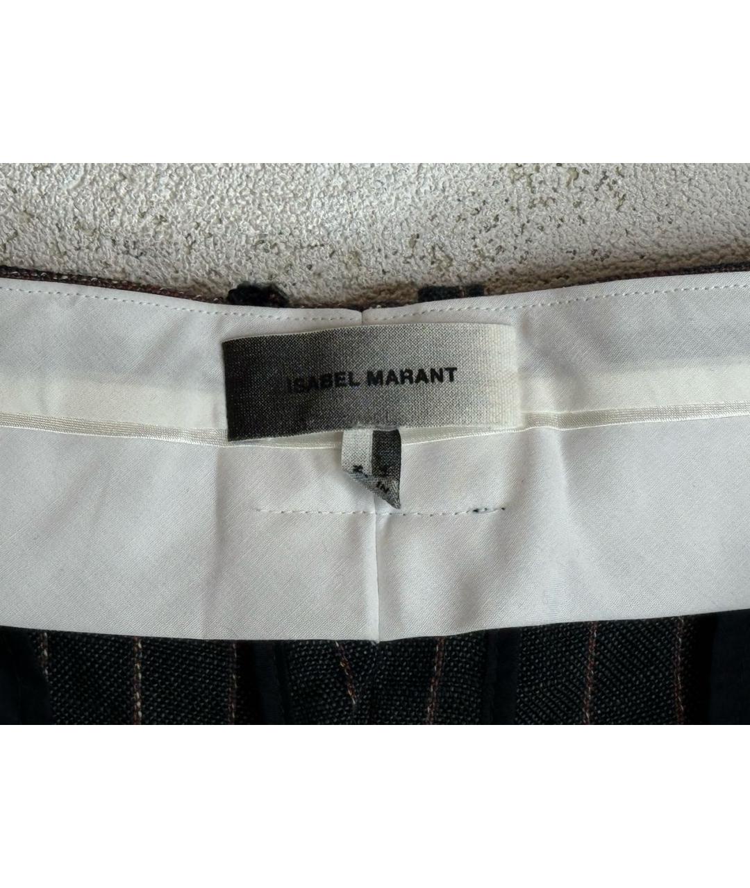 ISABEL MARANT Антрацитовые льняные классические брюки, фото 7