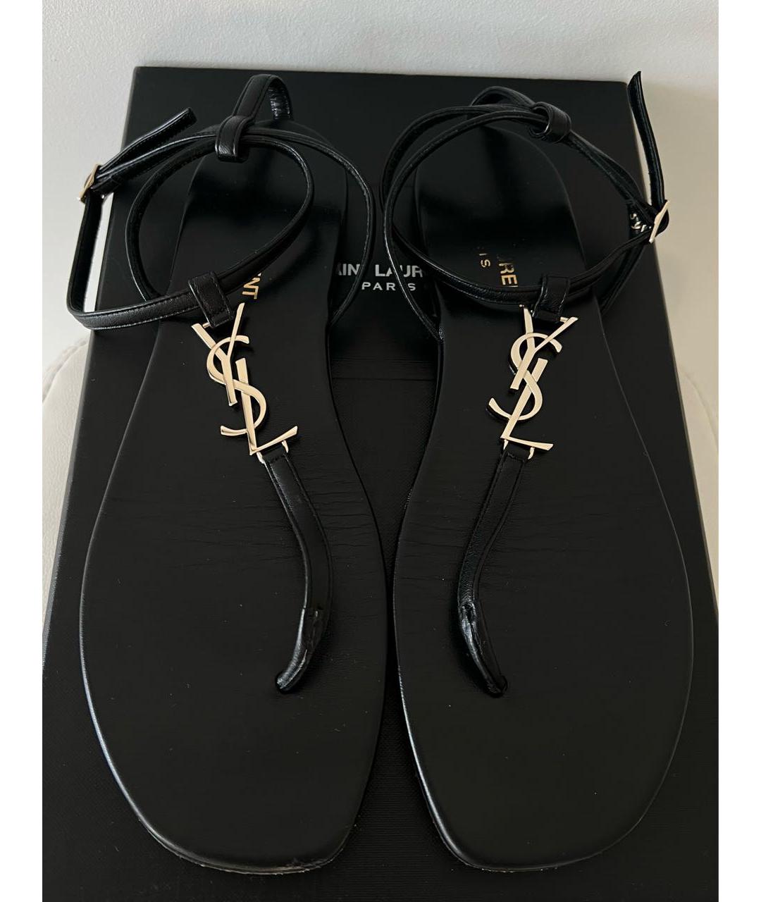 SAINT LAURENT Черные сандалии, фото 2