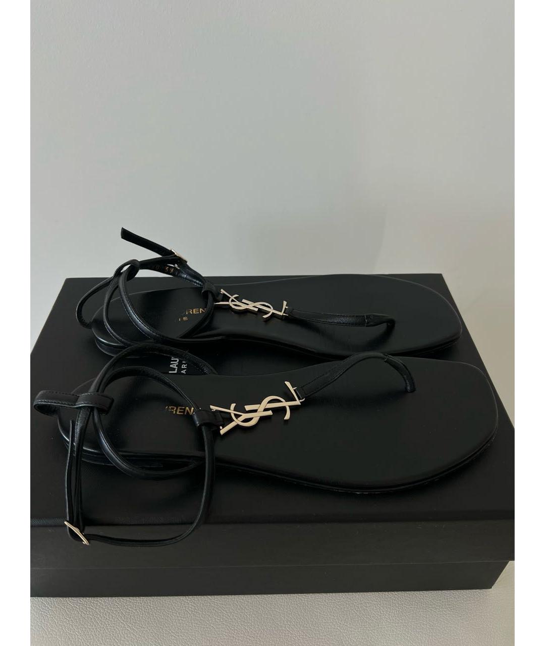 SAINT LAURENT Черные сандалии, фото 3
