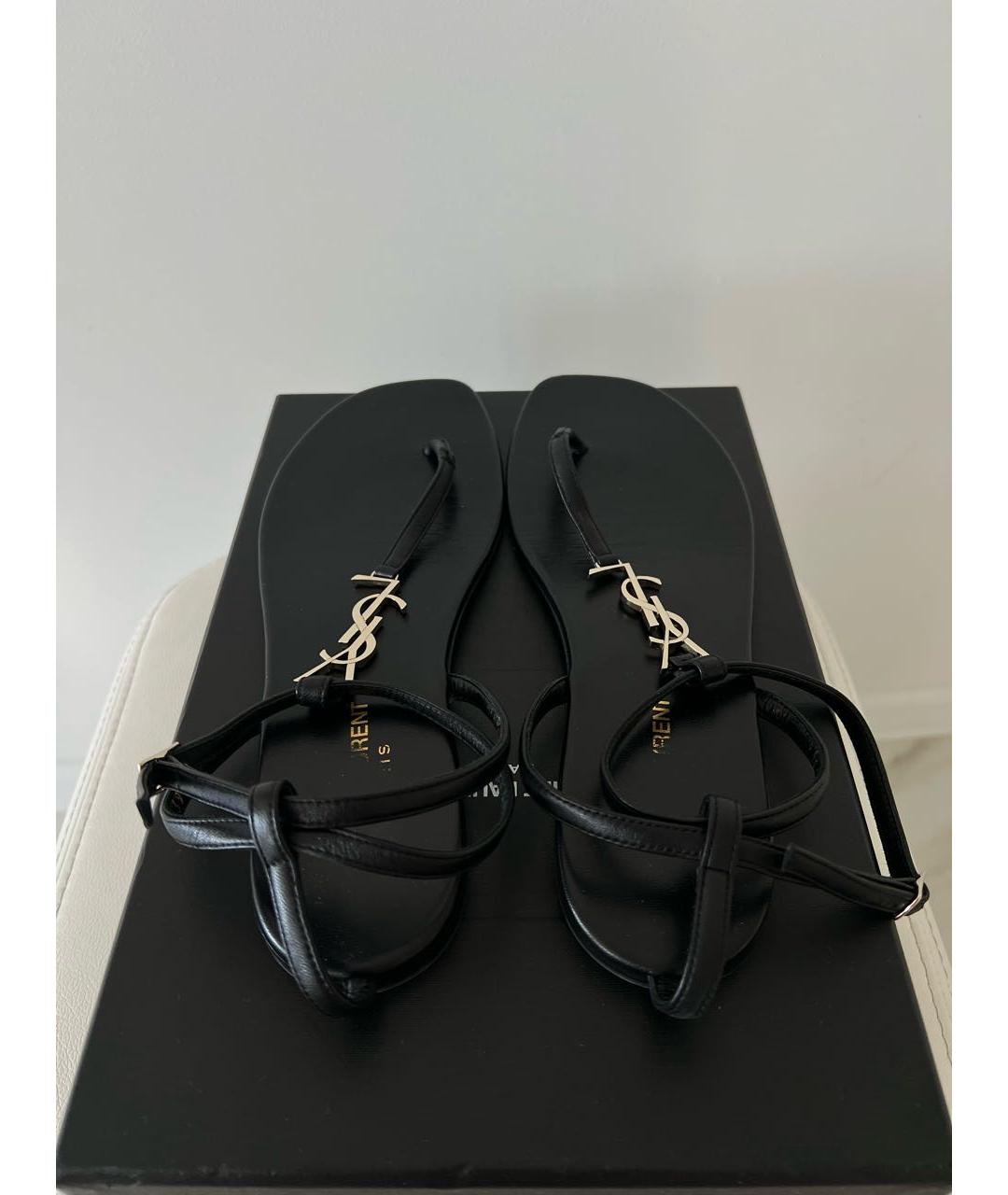 SAINT LAURENT Черные сандалии, фото 4