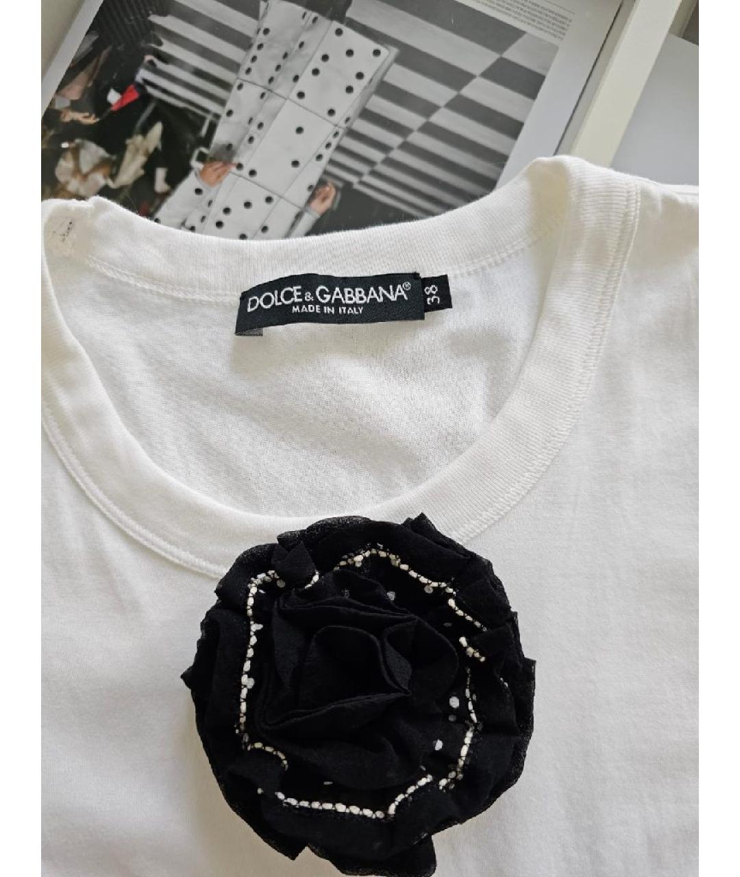 DOLCE&GABBANA Белая хлопковая майка, фото 3