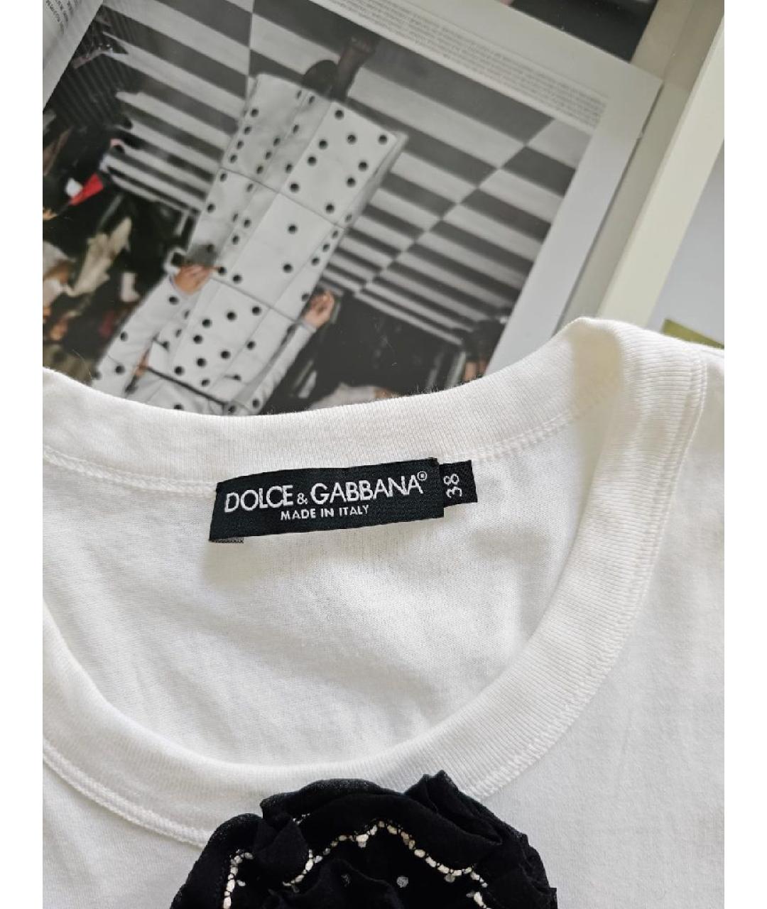 DOLCE&GABBANA Белая хлопковая майка, фото 7