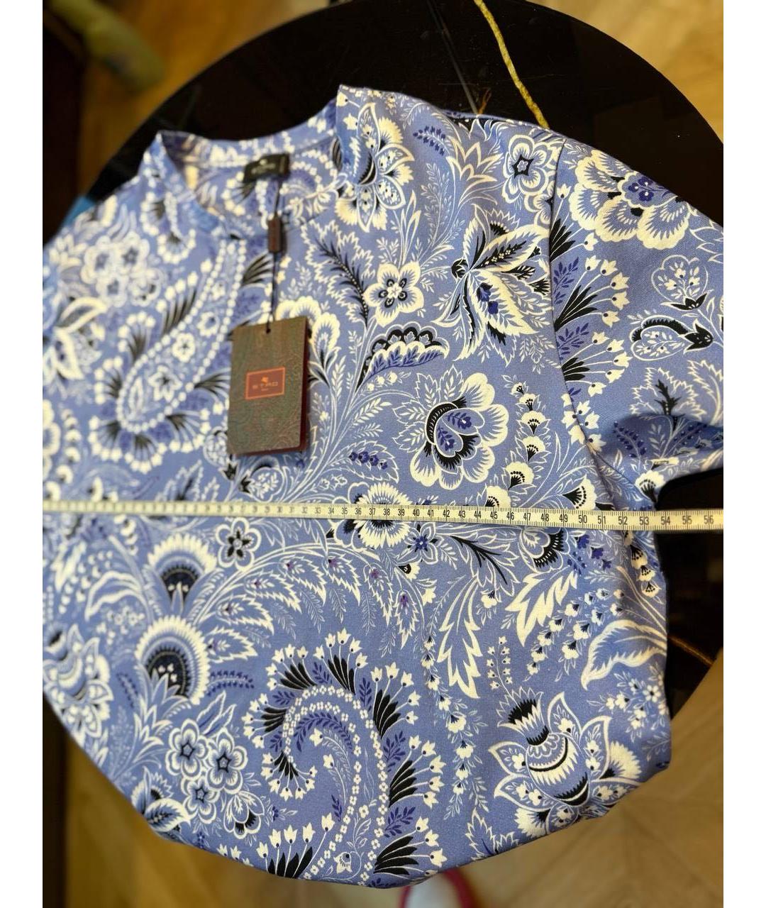 ETRO Голубая хлопковая футболка, фото 7