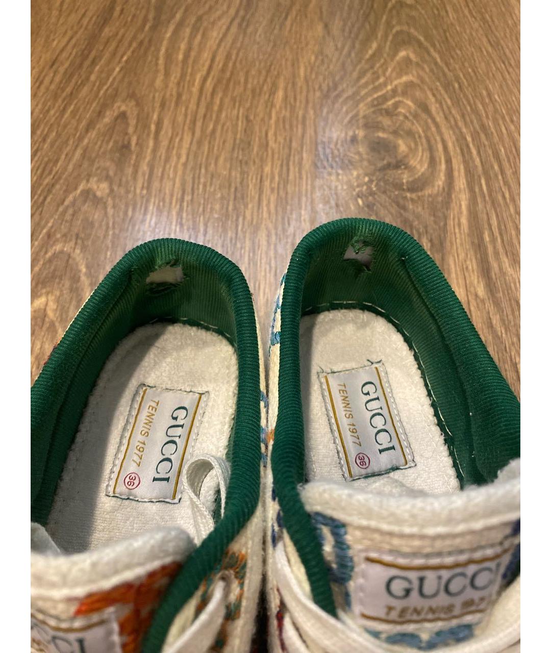 GUCCI Белые текстильные кеды, фото 7