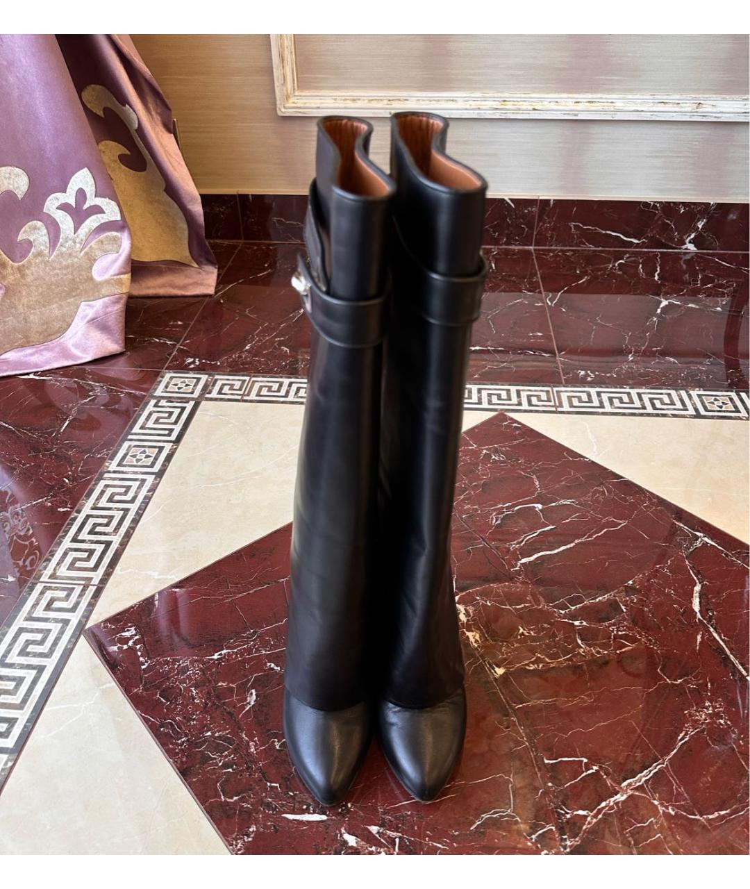 GIVENCHY Черные кожаные сапоги, фото 2