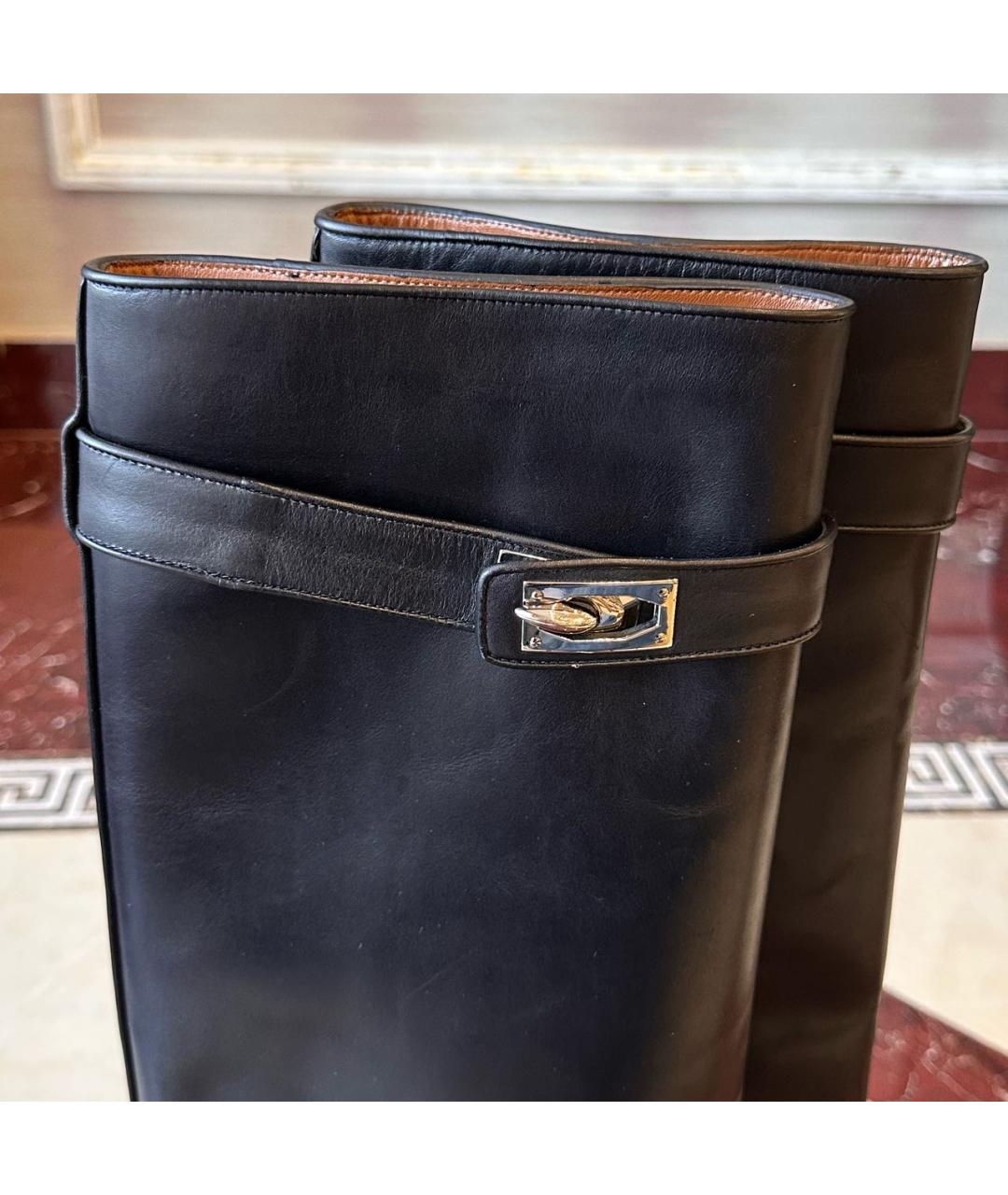 GIVENCHY Черные кожаные сапоги, фото 5