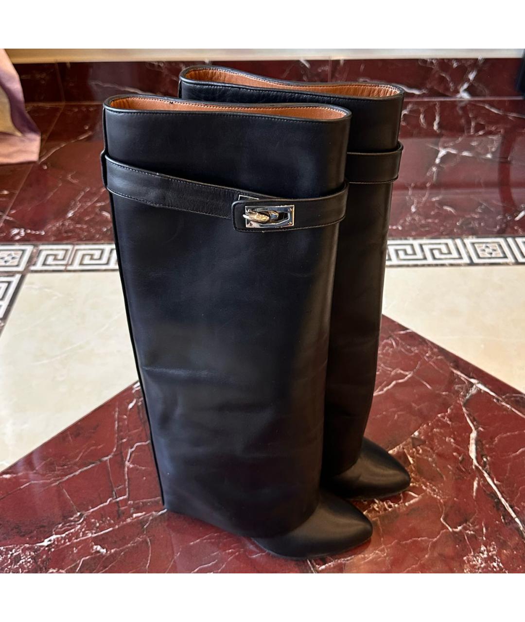 GIVENCHY Черные кожаные сапоги, фото 6