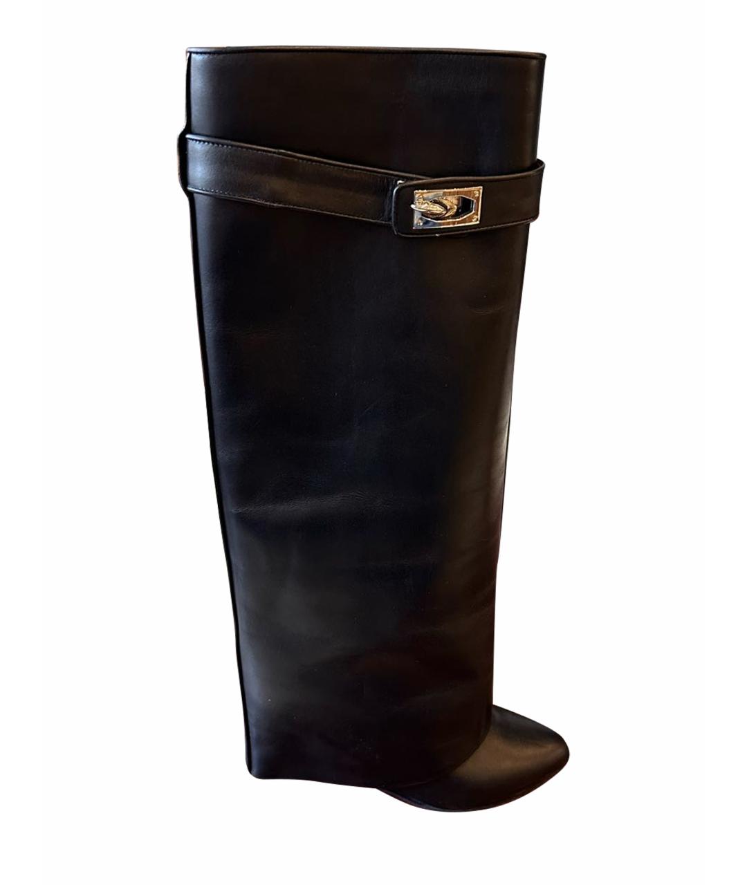 GIVENCHY Черные кожаные сапоги, фото 1