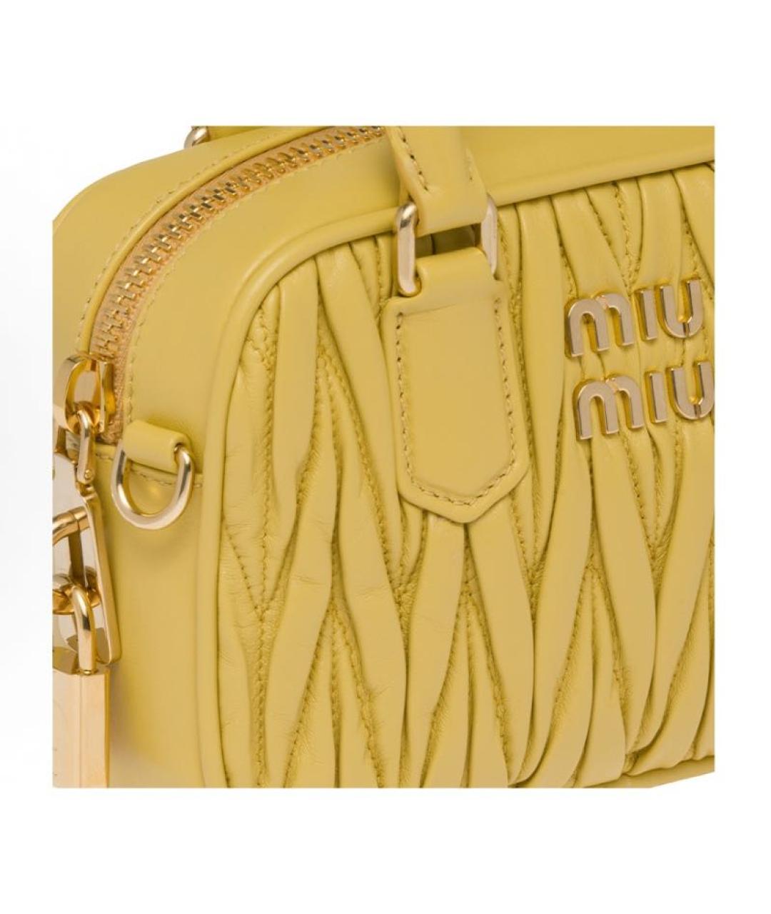 MIU MIU Горчичная кожаная сумка через плечо, фото 5