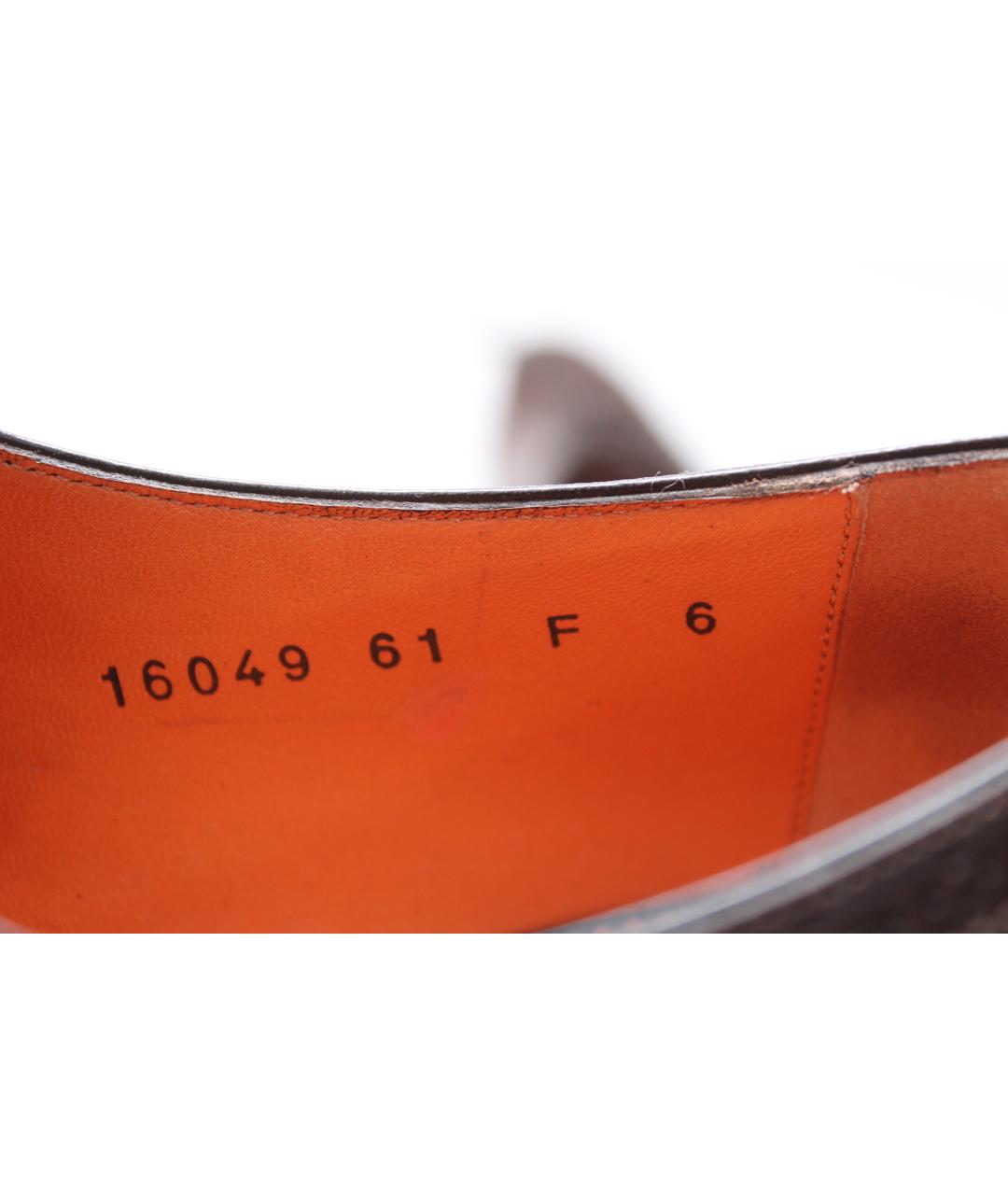 SANTONI Коричневые кожаные низкие ботинки, фото 8