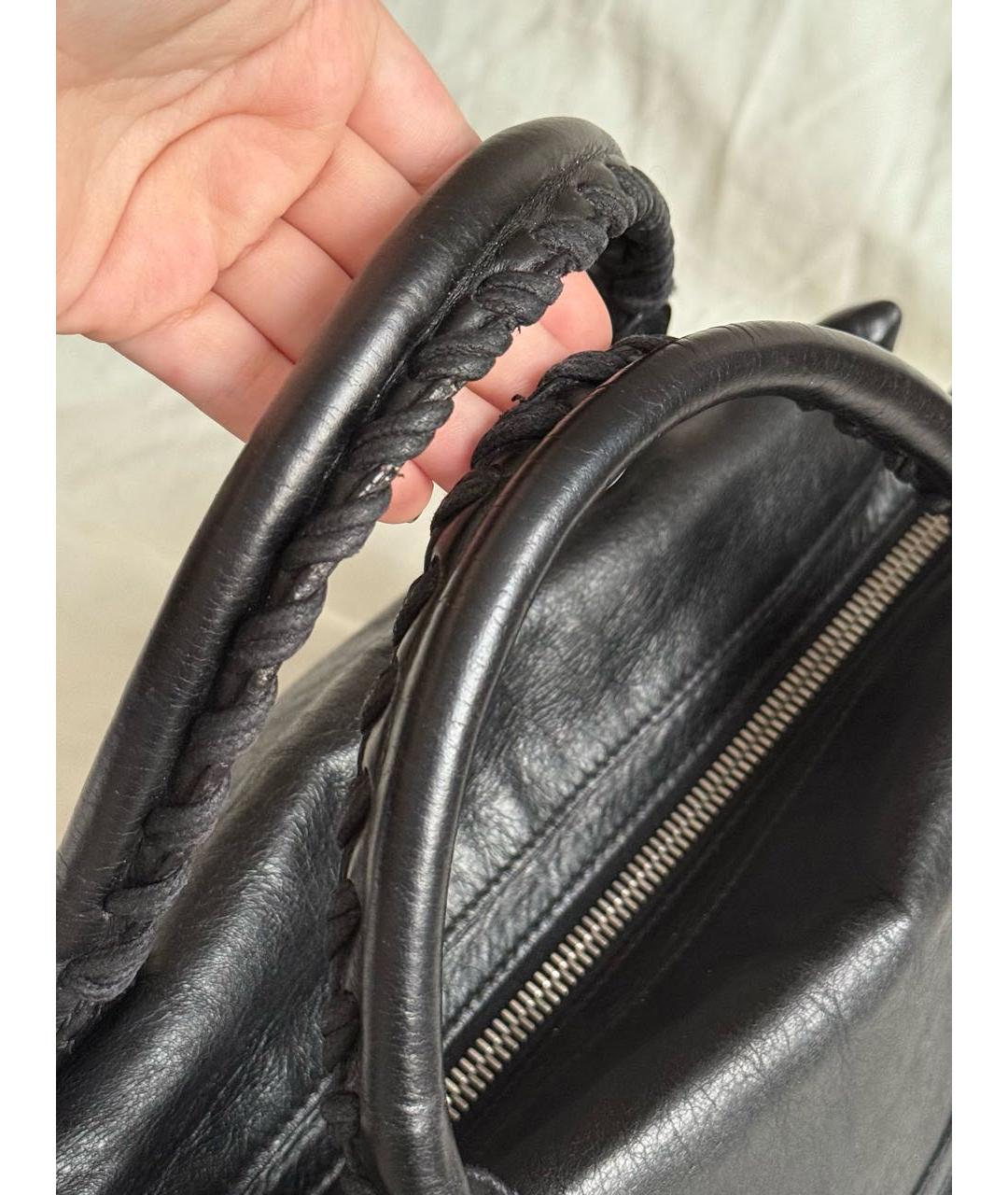 BALENCIAGA Черная кожаная сумка с короткими ручками, фото 4