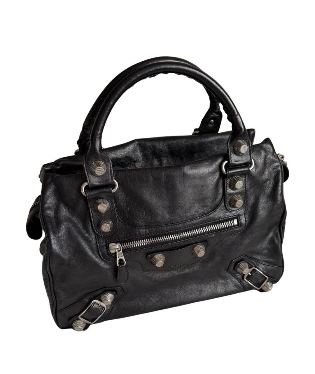 BALENCIAGA Черная кожаная сумка с короткими ручками, фото 1