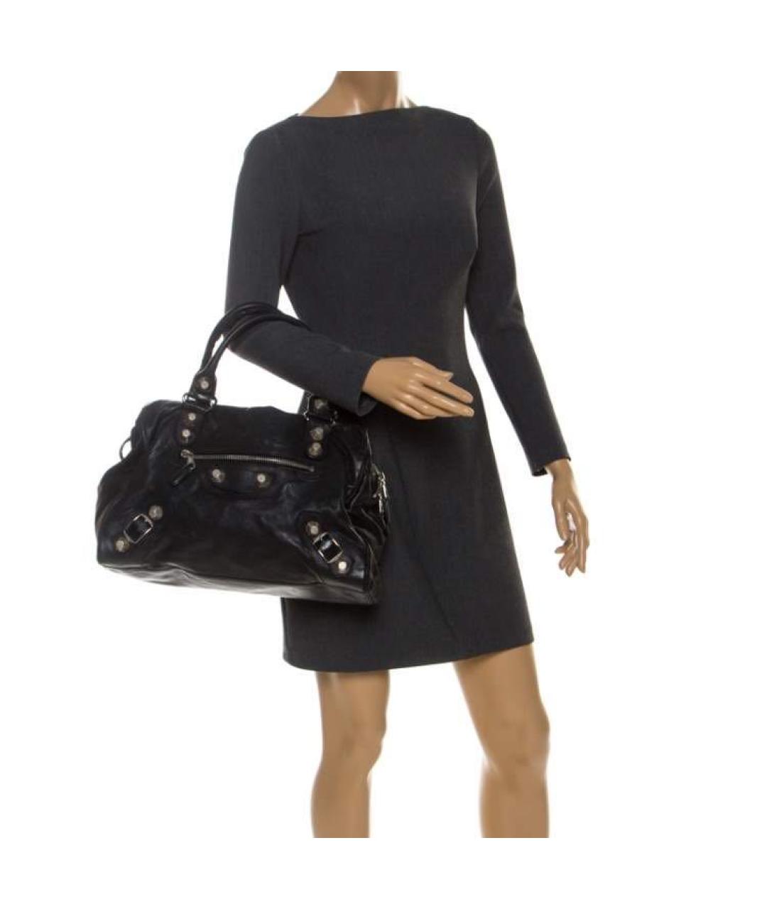 BALENCIAGA Черная кожаная сумка с короткими ручками, фото 8