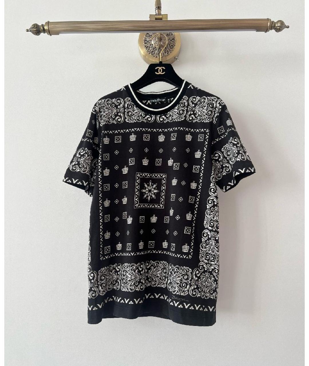 DOLCE&GABBANA Черная хлопковая футболка, фото 10