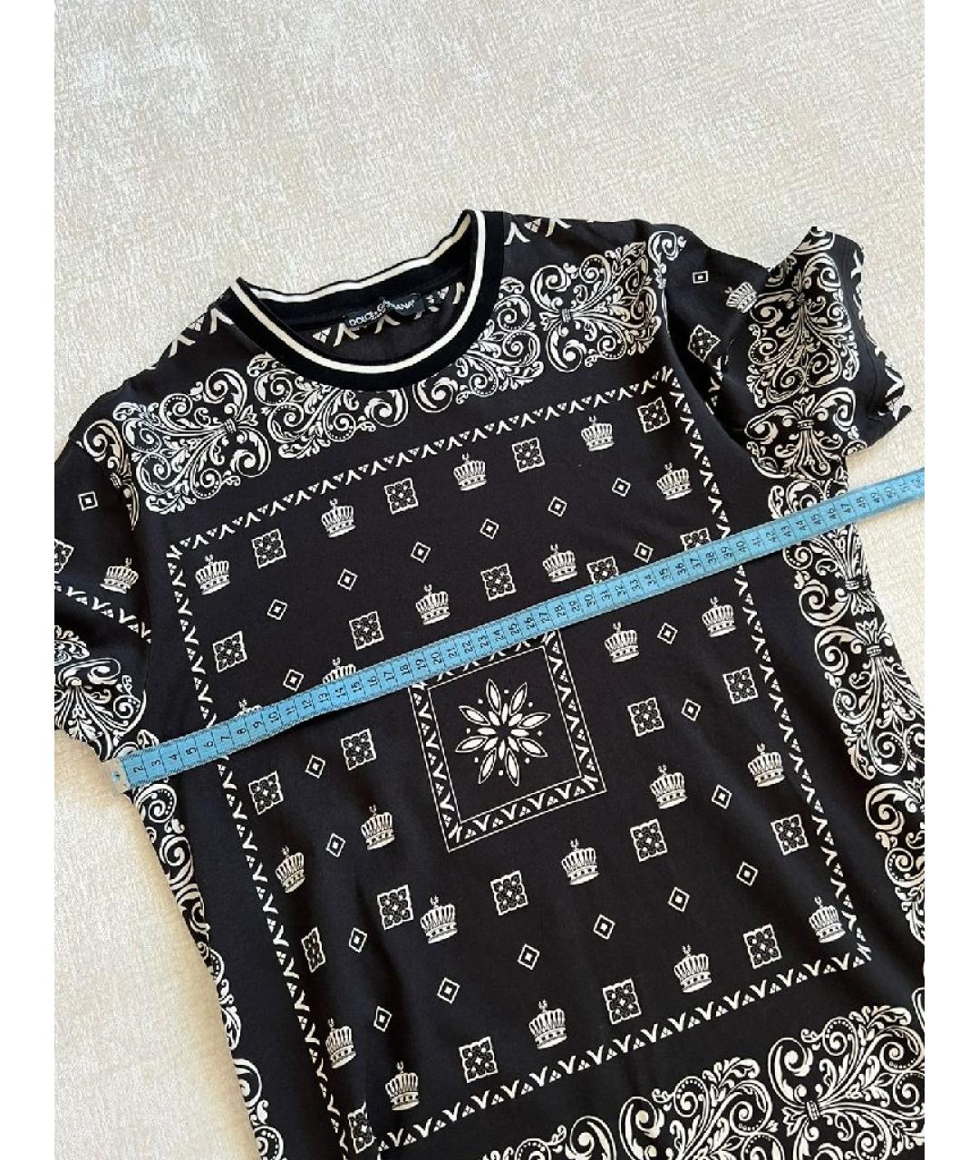 DOLCE&GABBANA Черная хлопковая футболка, фото 6