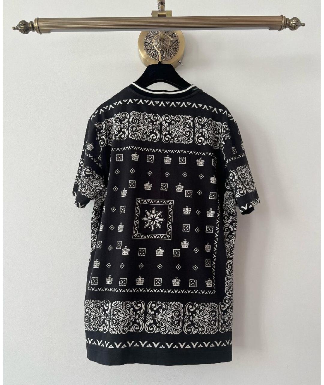 DOLCE&GABBANA Черная хлопковая футболка, фото 2