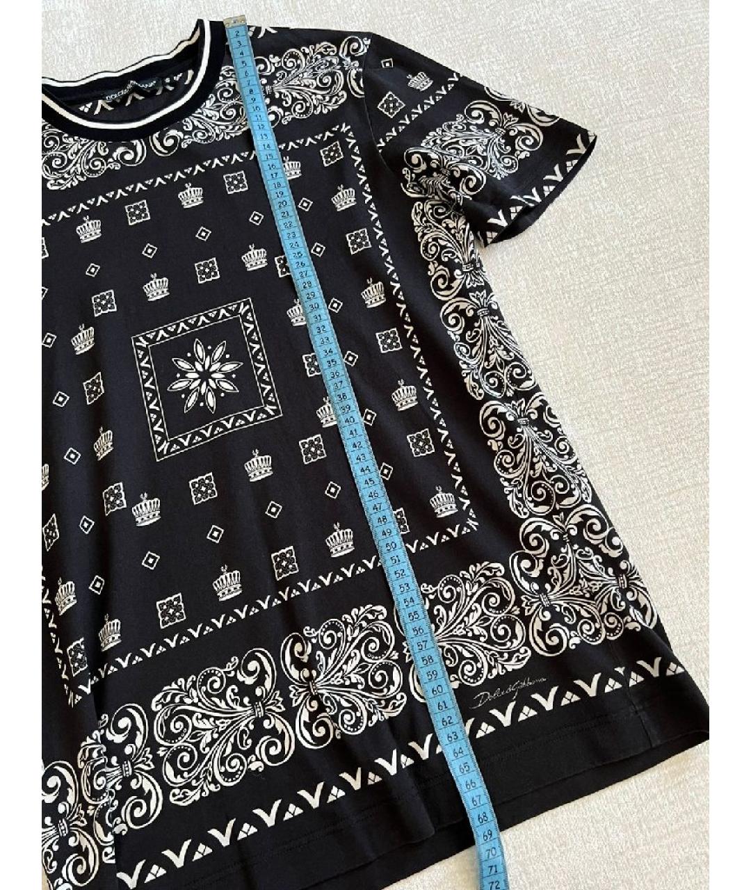 DOLCE&GABBANA Черная хлопковая футболка, фото 5