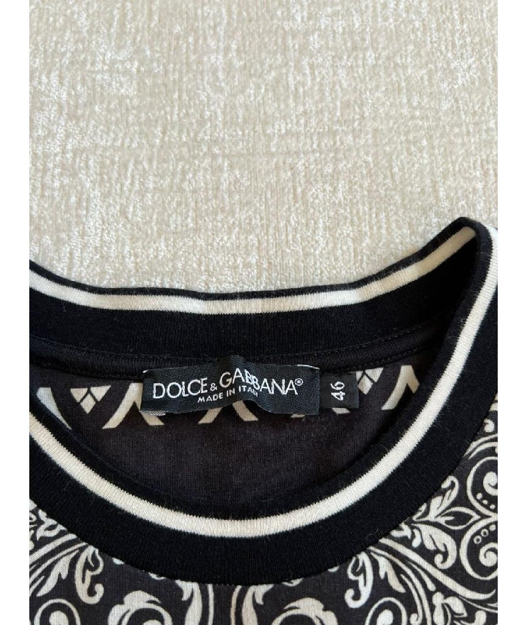 DOLCE&GABBANA Черная хлопковая футболка, фото 7