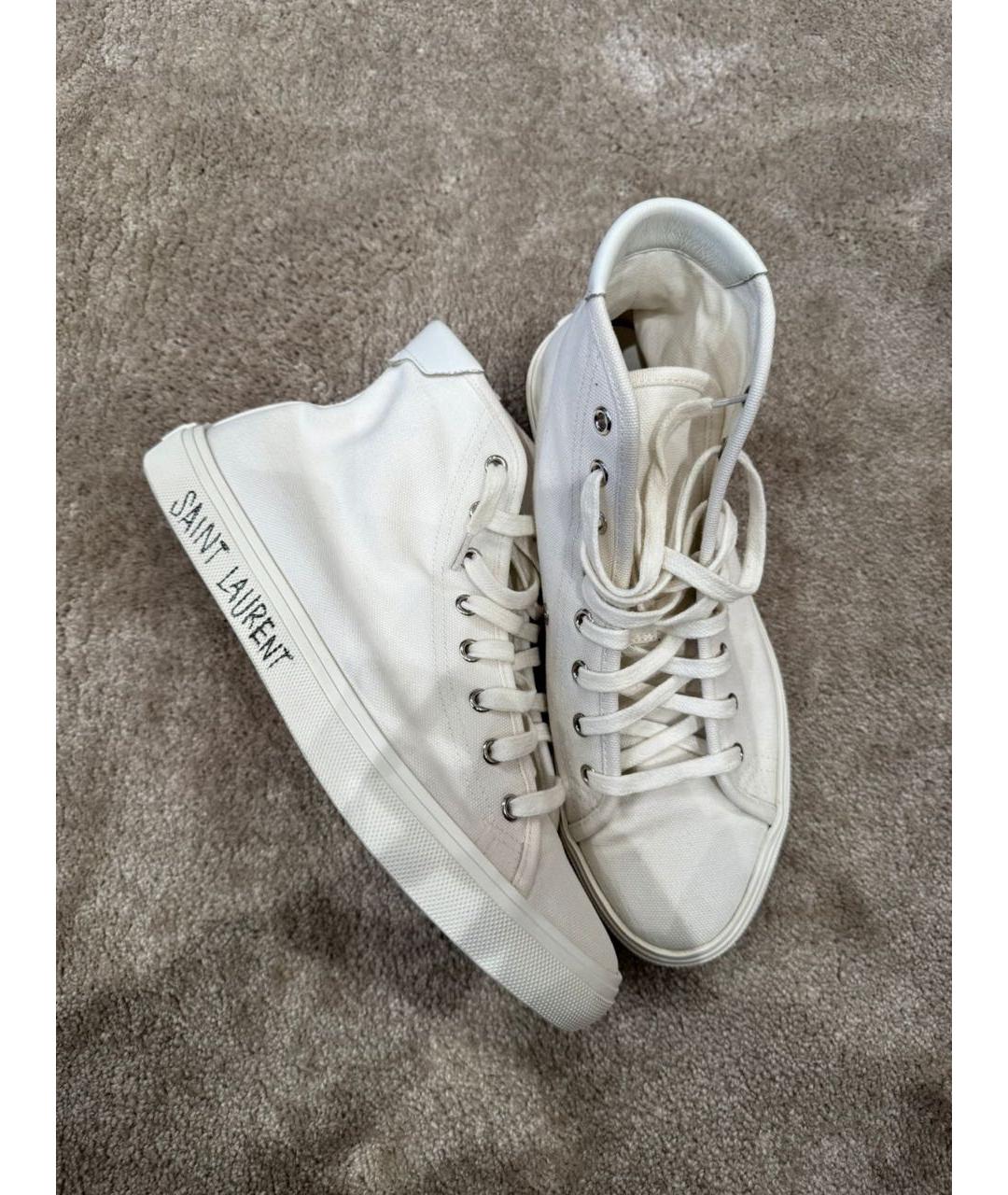 SAINT LAURENT Белые текстильные кеды, фото 8