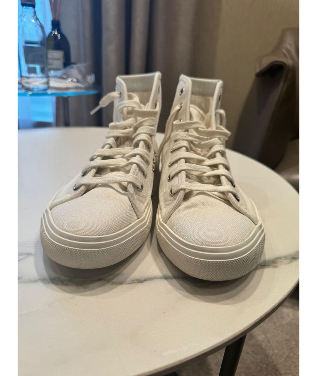 SAINT LAURENT Белые текстильные кеды, фото 3