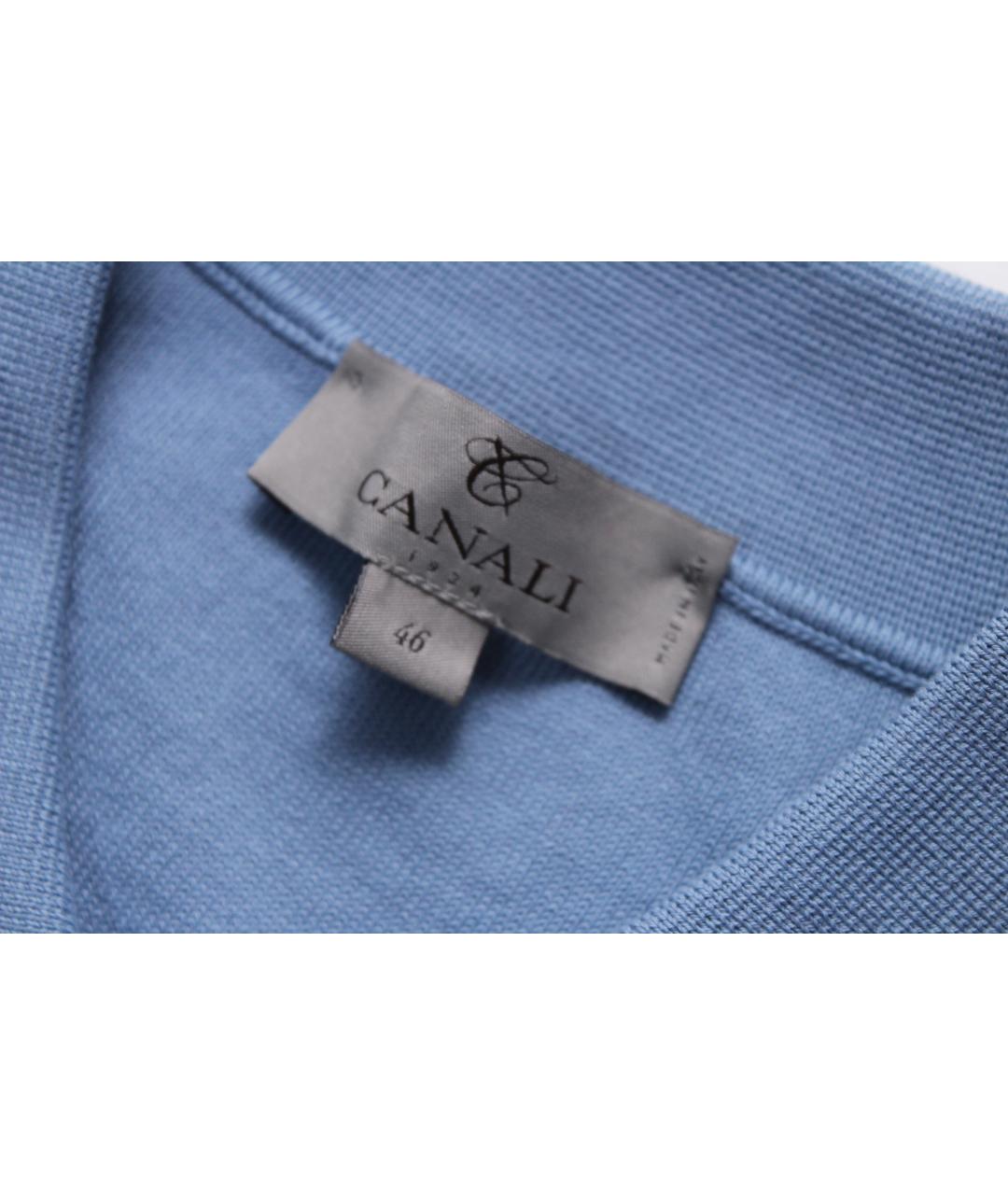CANALI Голубой хлопковый джемпер / свитер, фото 6