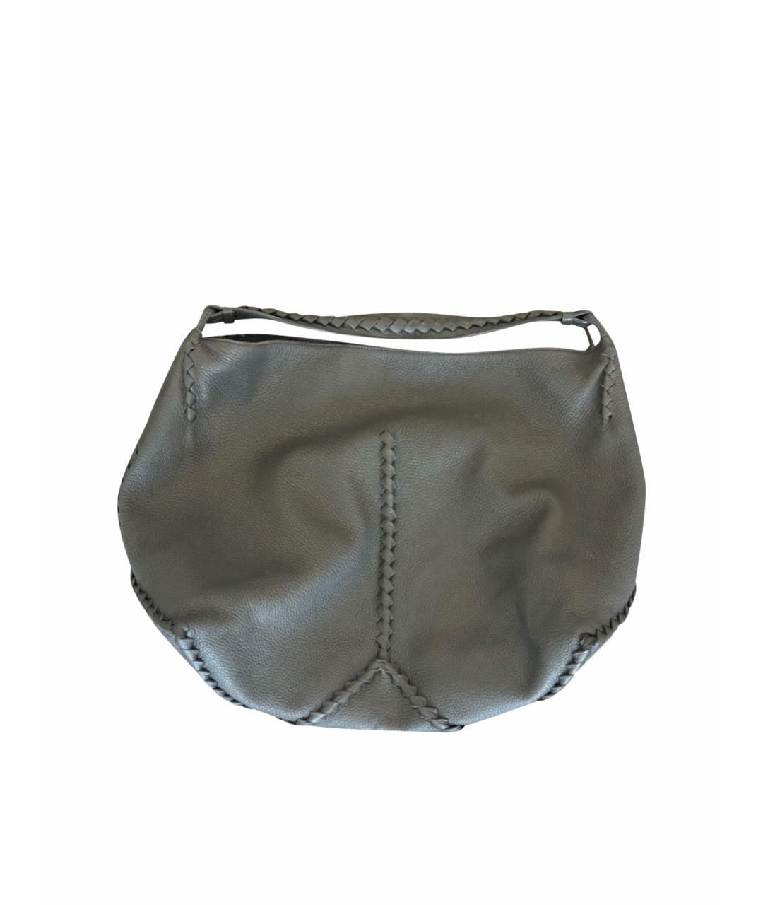 BOTTEGA VENETA Антрацитовая кожаная сумка тоут, фото 1
