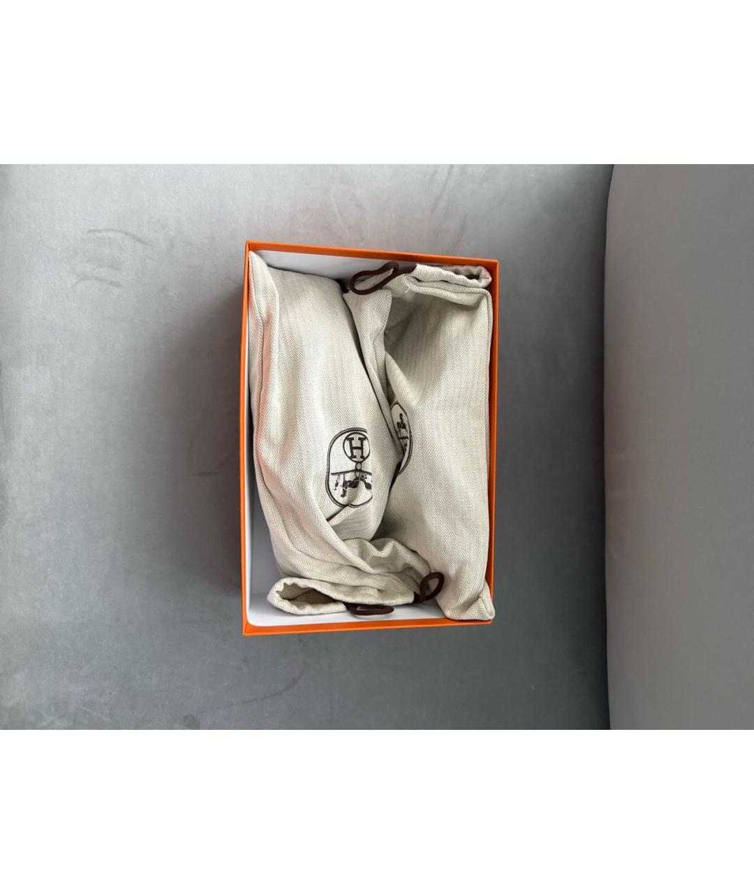 HERMES Черные кожаные шлепанцы, фото 7