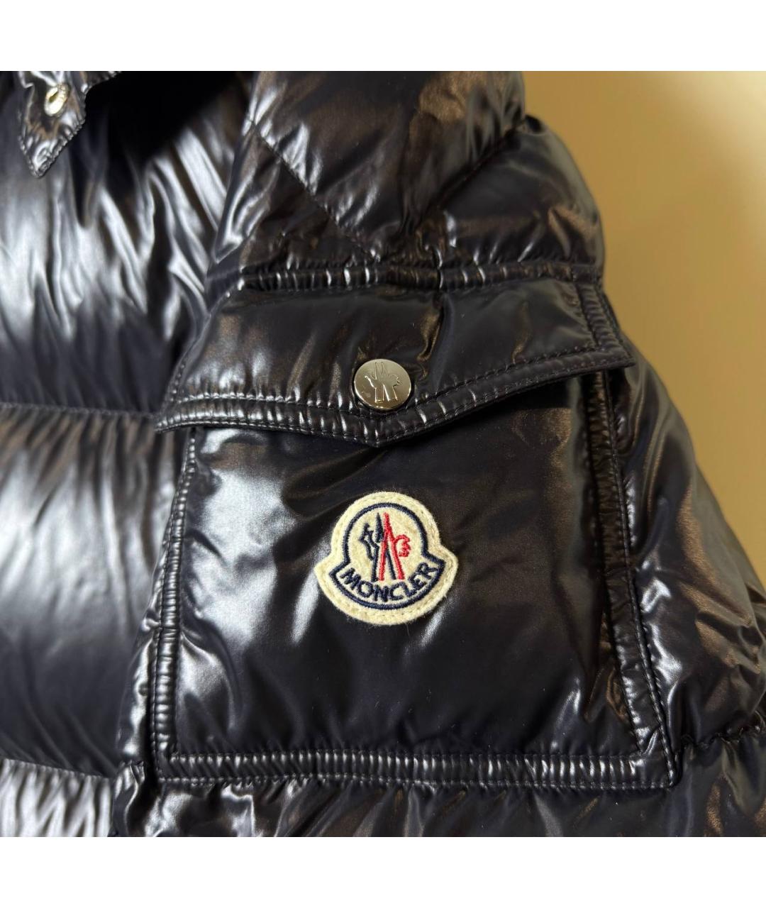 MONCLER Черный пуховик, фото 2