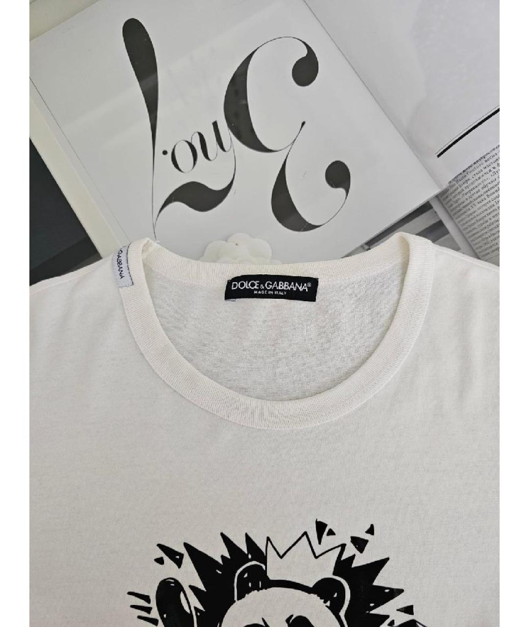 DOLCE&GABBANA Белая хлопковая футболка, фото 4