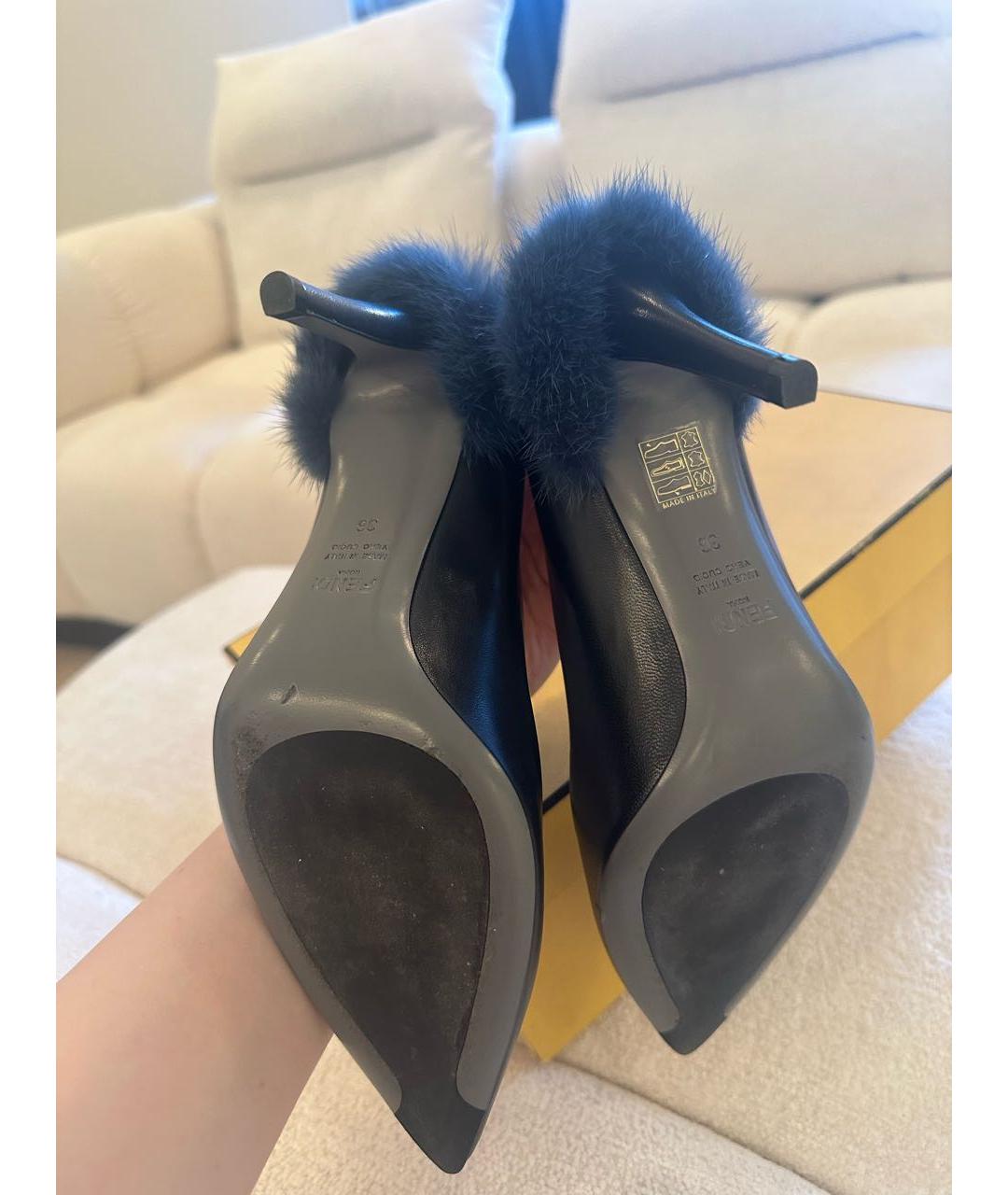 FENDI Черные кожаные туфли, фото 4