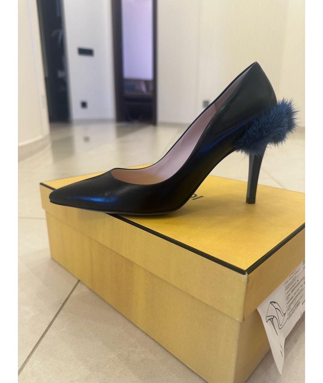 FENDI Черные кожаные туфли, фото 8