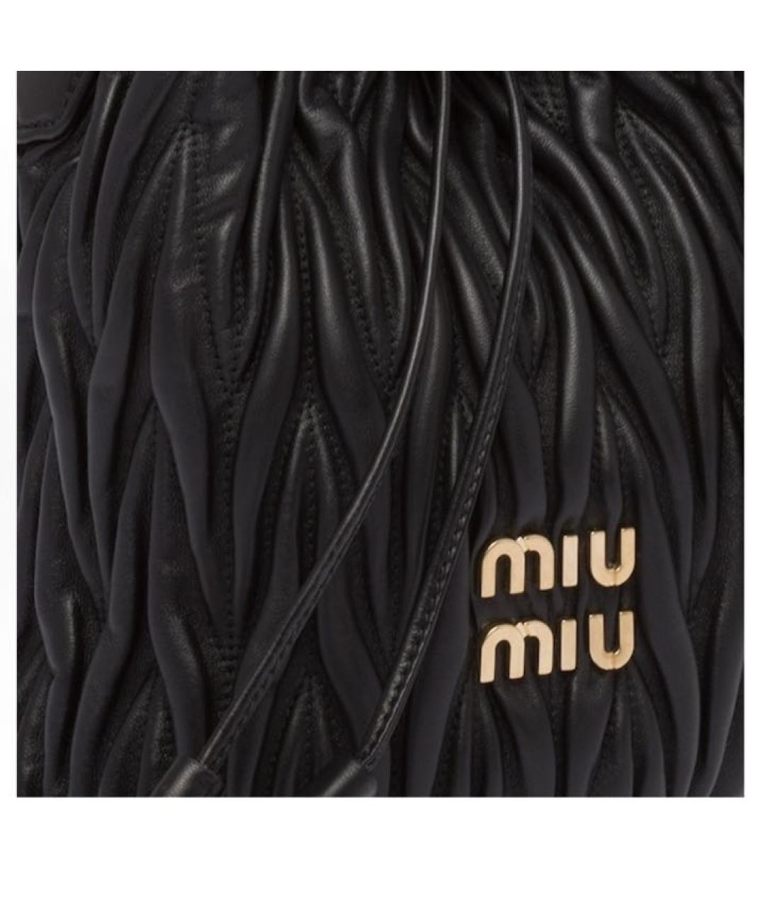 MIU MIU Черная кожаная сумка через плечо, фото 3