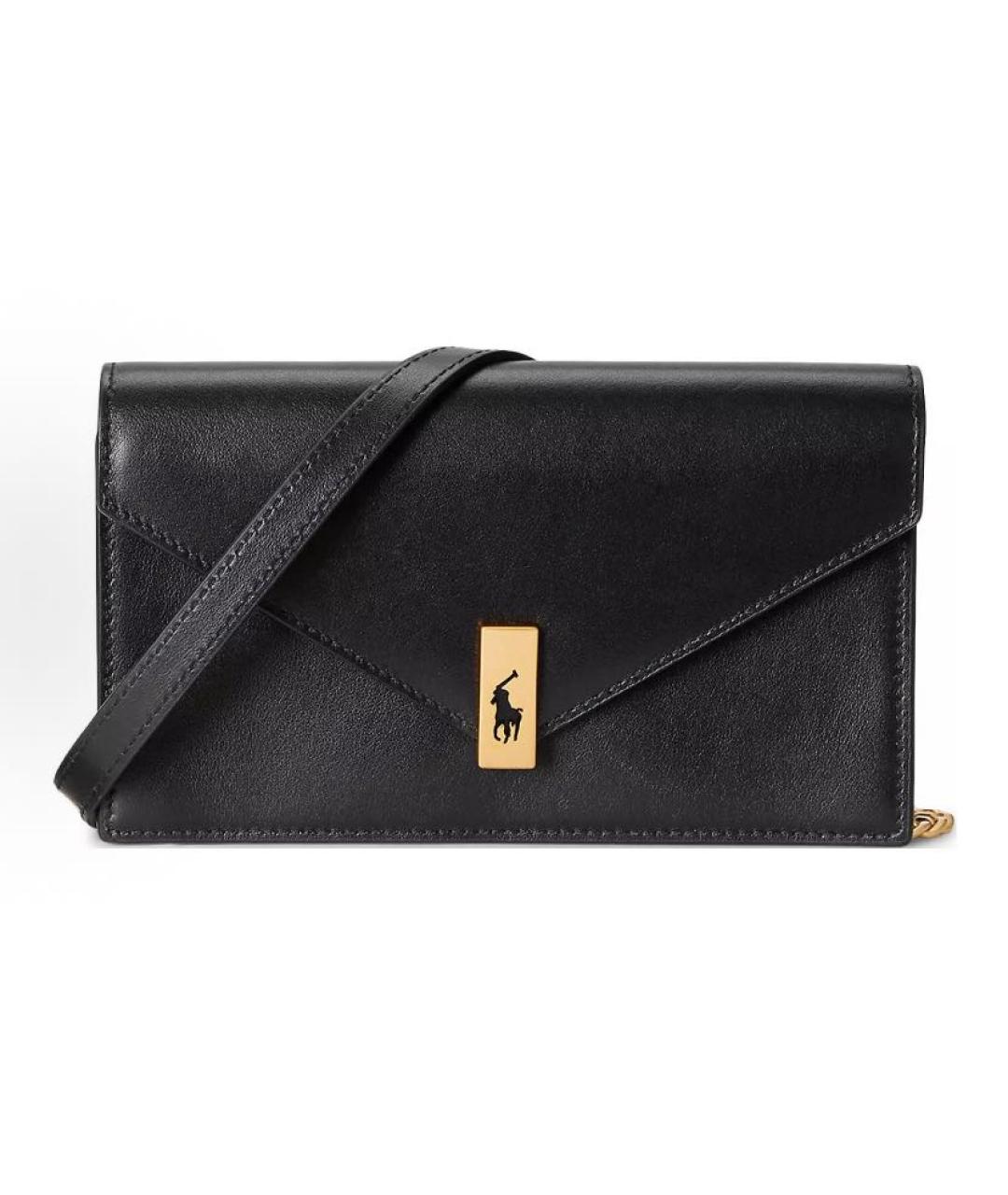 POLO RALPH LAUREN Черная кожаная сумка через плечо, фото 5