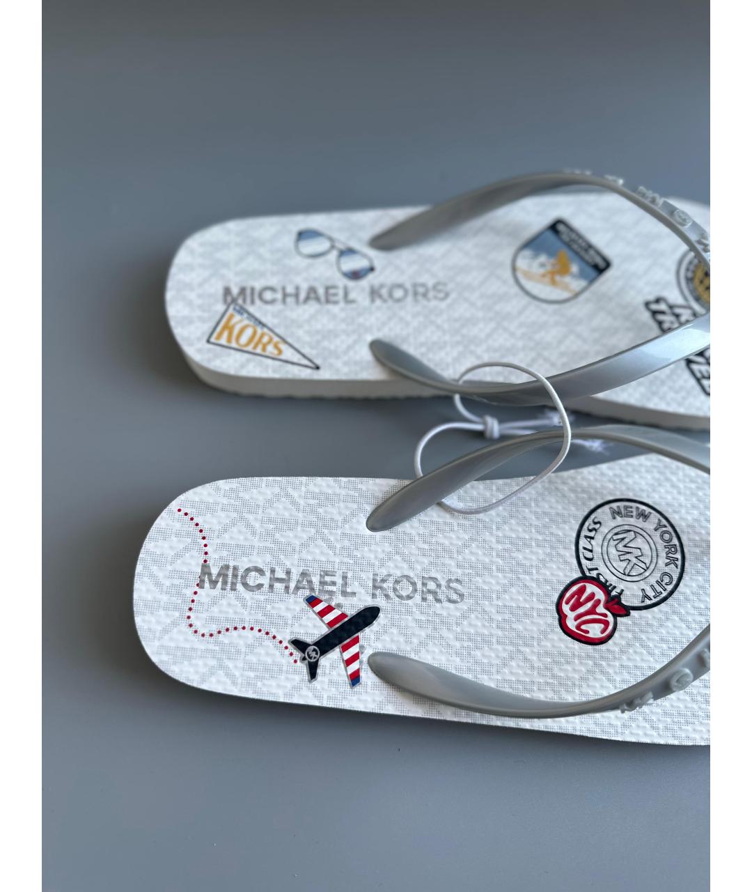 MICHAEL KORS Белые шлепанцы, фото 4