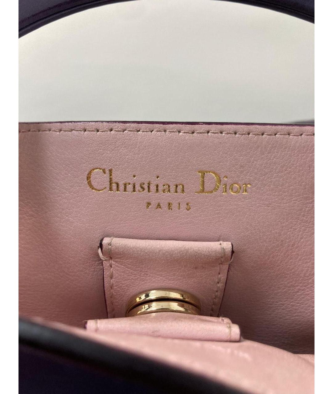 CHRISTIAN DIOR Фиолетовая кожаная сумка тоут, фото 8