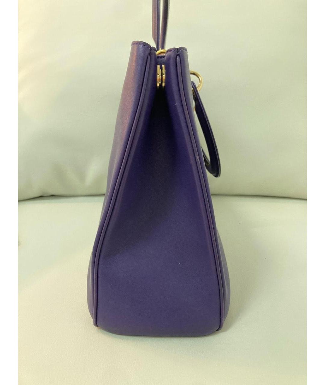 CHRISTIAN DIOR Фиолетовая кожаная сумка тоут, фото 4