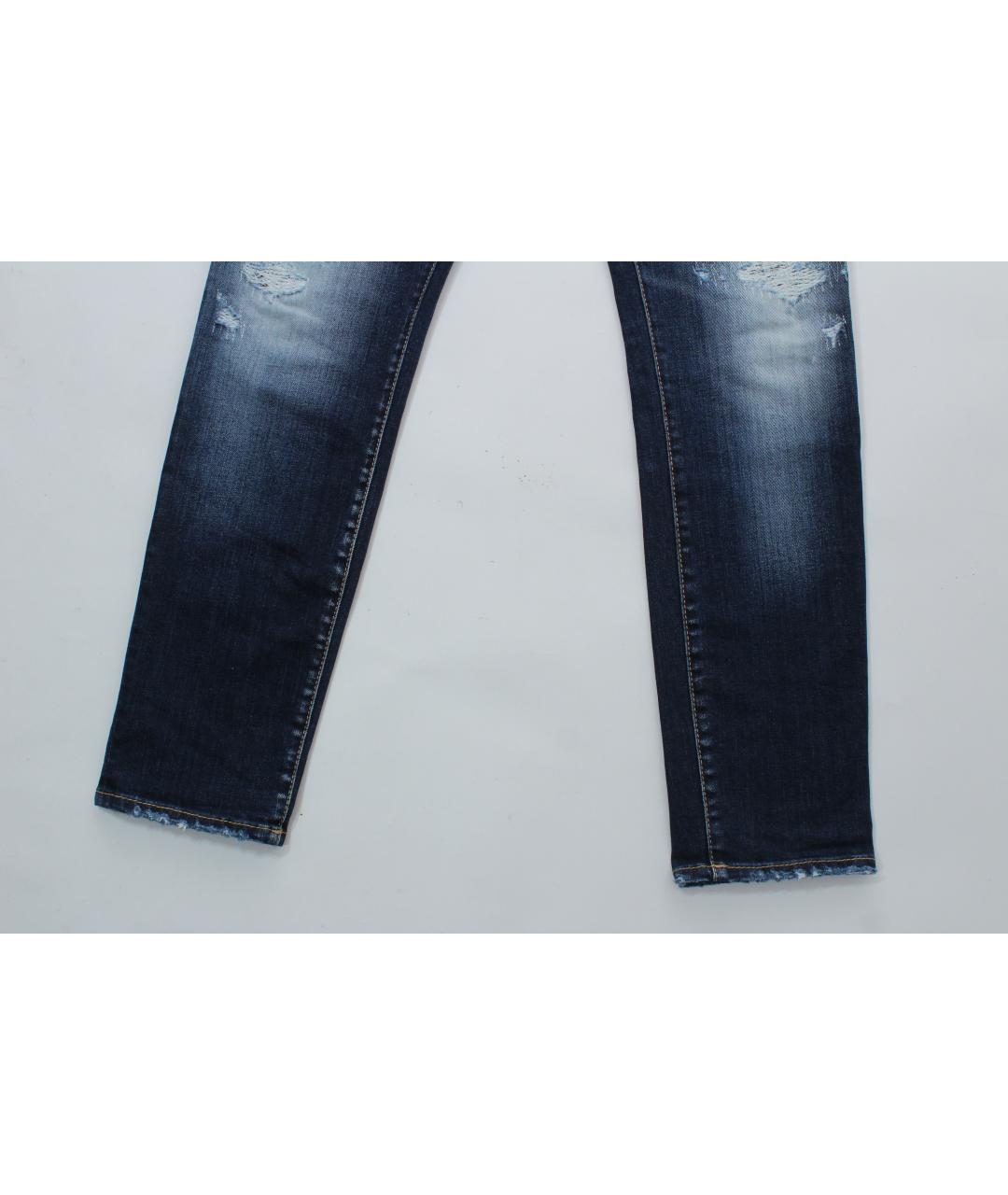 DSQUARED2 Синие хлопко-эластановые джинсы скинни, фото 2