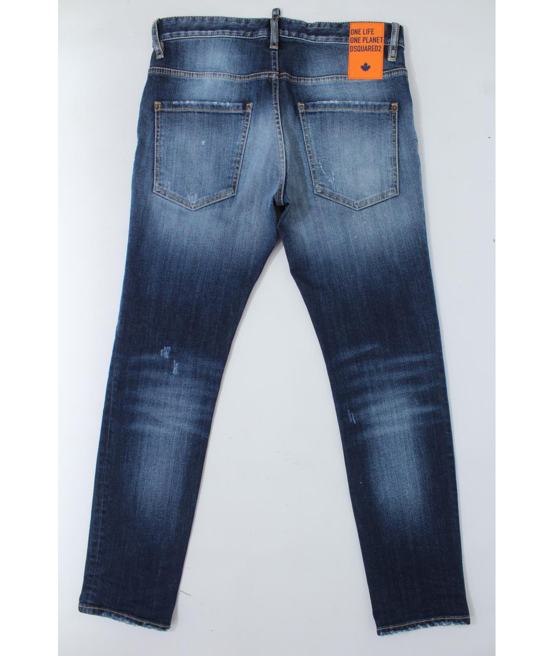 DSQUARED2 Синие хлопко-эластановые джинсы скинни, фото 5