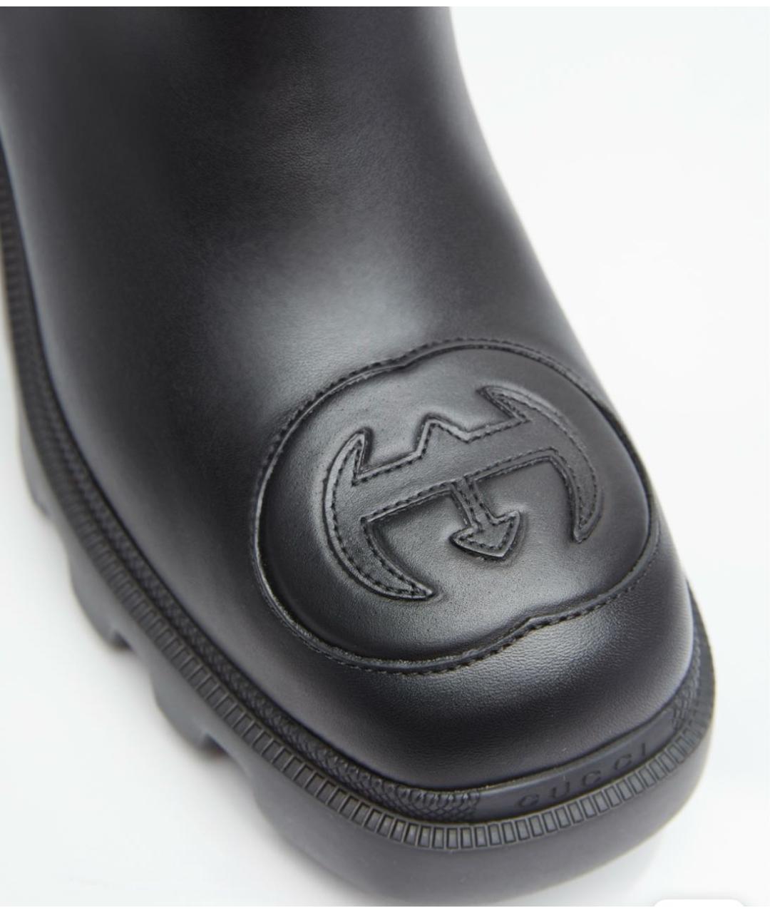 GUCCI Черные кожаные сапоги, фото 7
