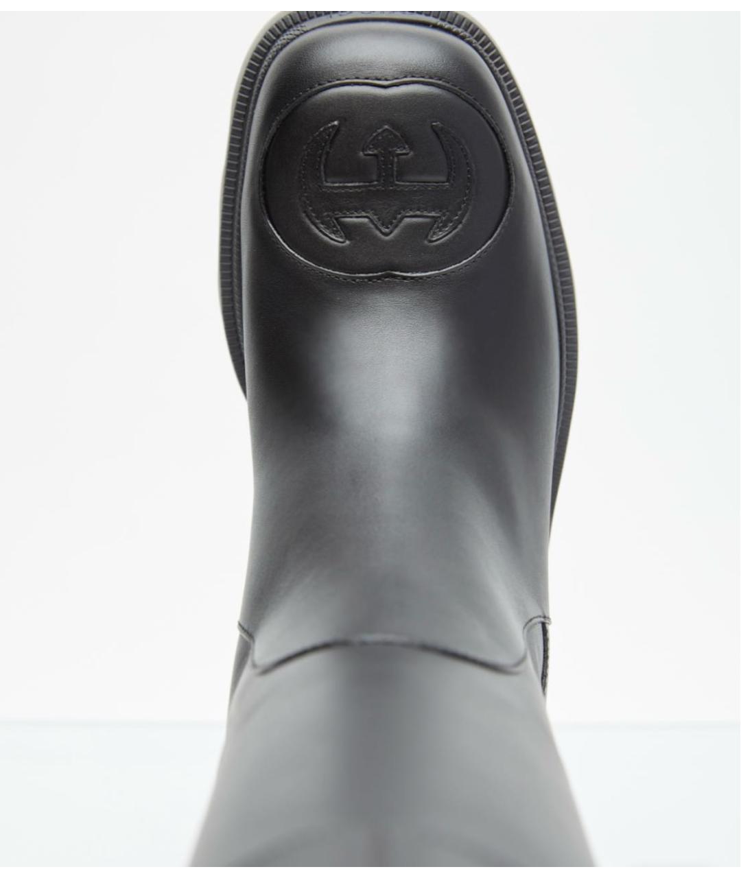 GUCCI Черные кожаные сапоги, фото 4