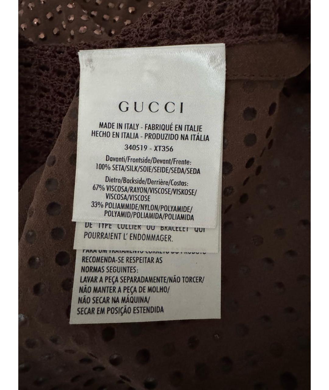 GUCCI Коричневая блузы, фото 4