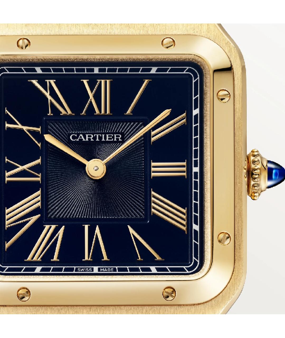 CARTIER Синие часы из желтого золота, фото 4