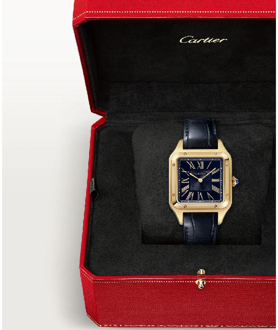 CARTIER Синие часы из желтого золота, фото 5
