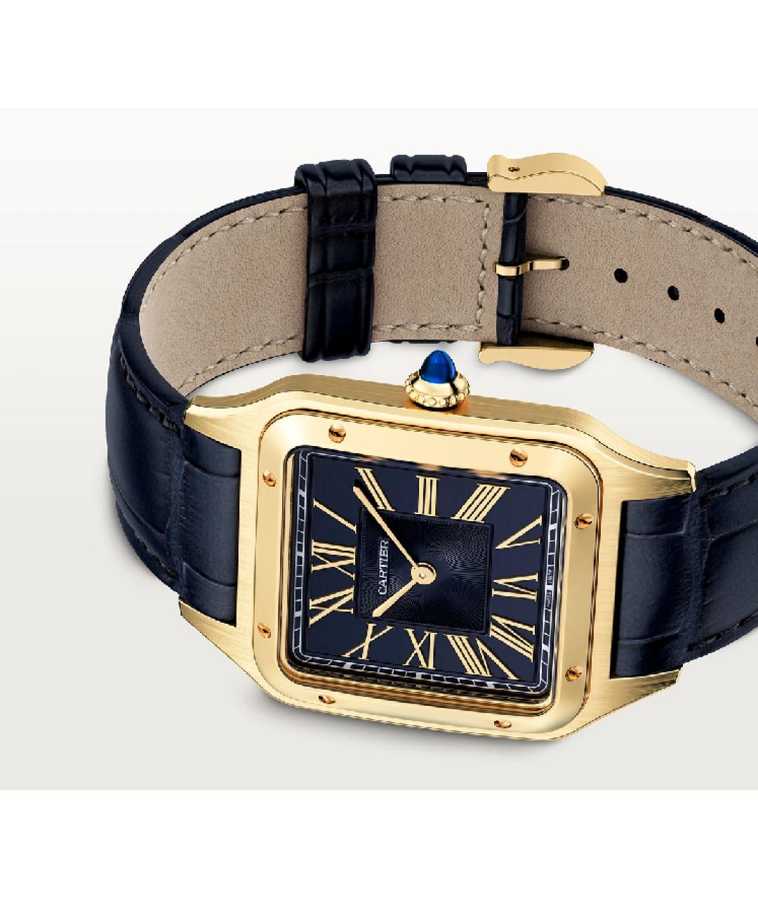 CARTIER Синие часы из желтого золота, фото 3