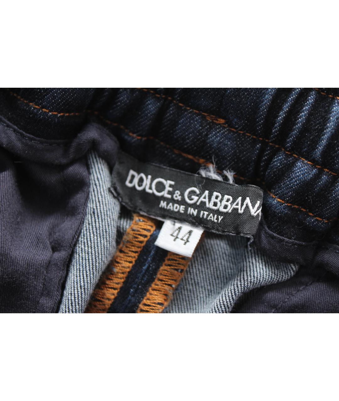 DOLCE&GABBANA Синие хлопко-эластановые джинсы скинни, фото 8