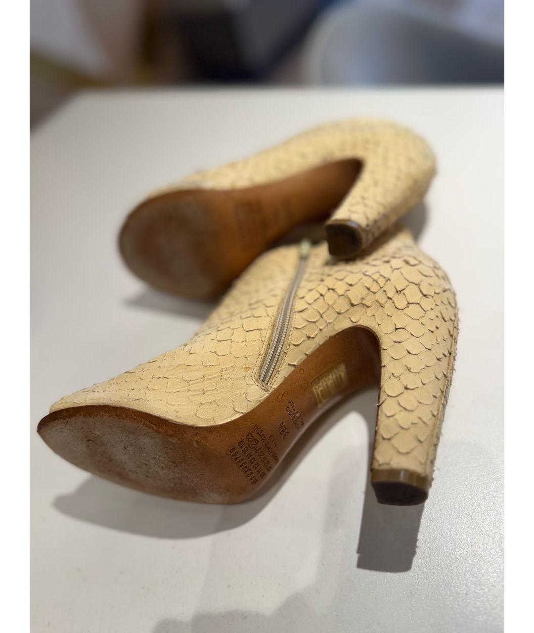 MAISON MARGIELA Бежевые ботильоны из экзотической кожи, фото 6