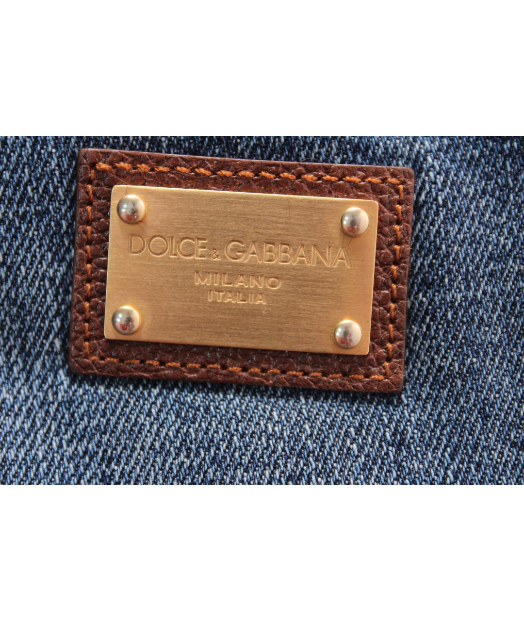 DOLCE&GABBANA Синие хлопко-эластановые джинсы скинни, фото 9