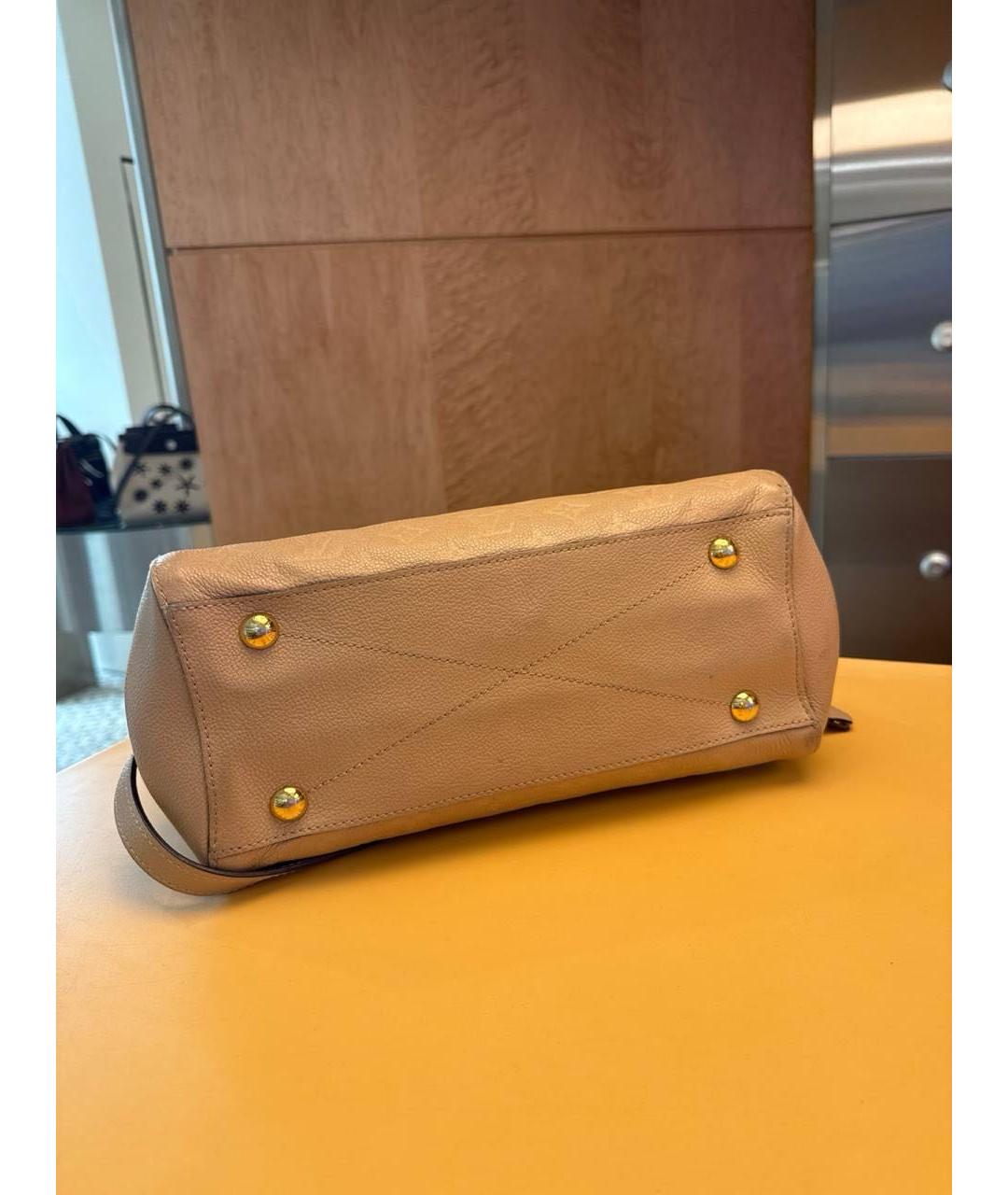 LOUIS VUITTON Бежевая кожаная сумка с короткими ручками, фото 7