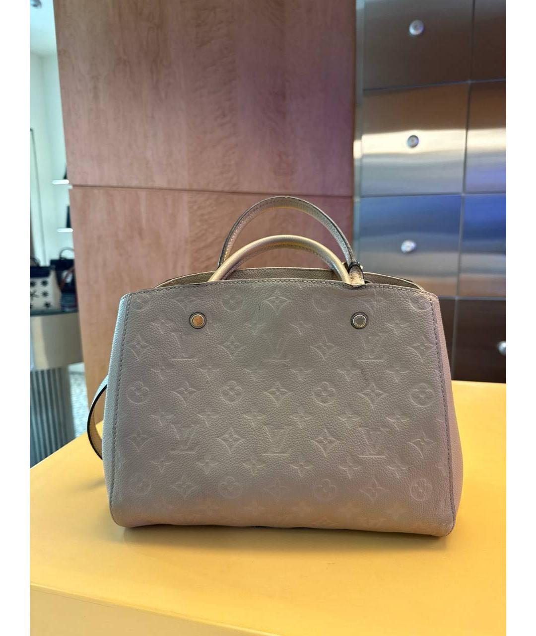 LOUIS VUITTON Бежевая кожаная сумка с короткими ручками, фото 9